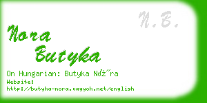 nora butyka business card